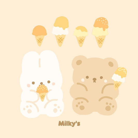 スタジオハヌルとMilky'sコラボイラスト