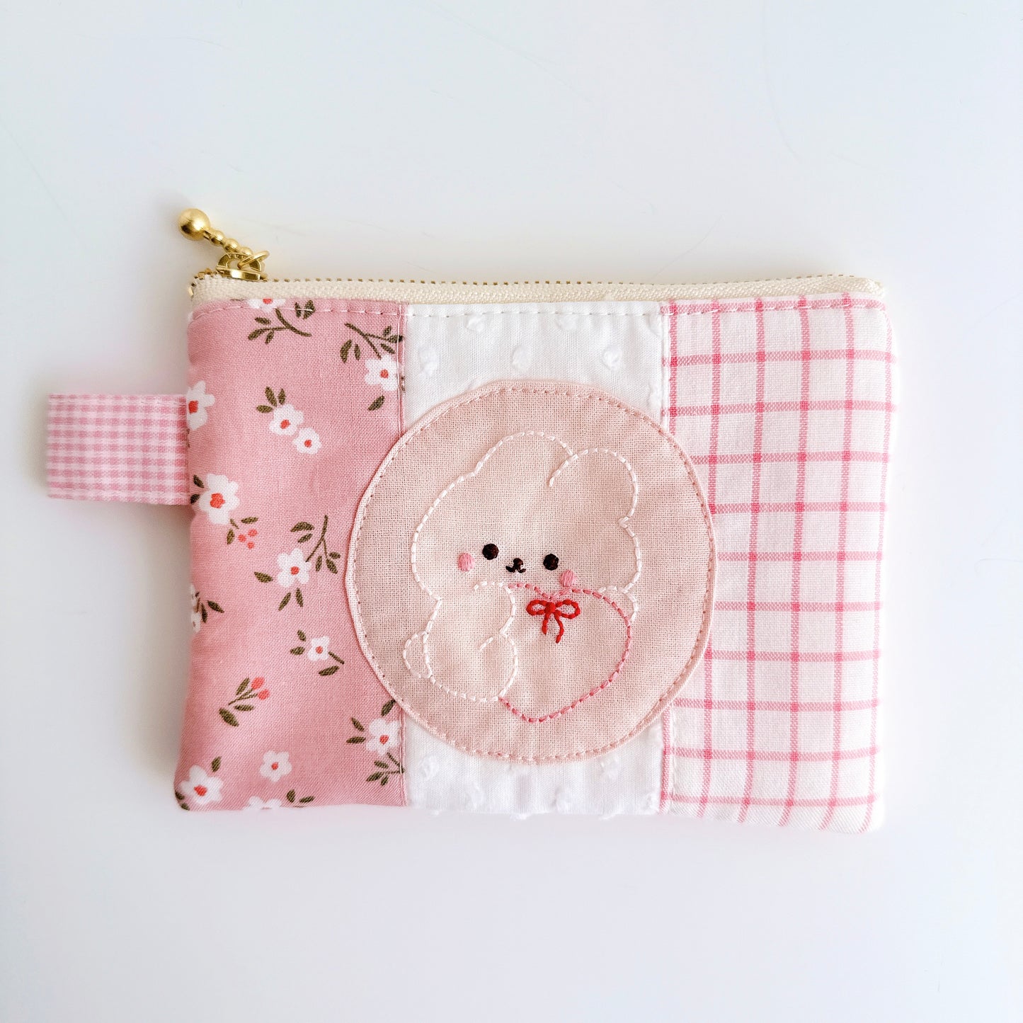 刺繍フラットポーチ