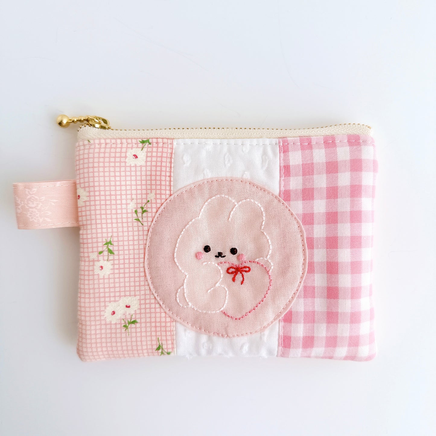 刺繍フラットポーチ